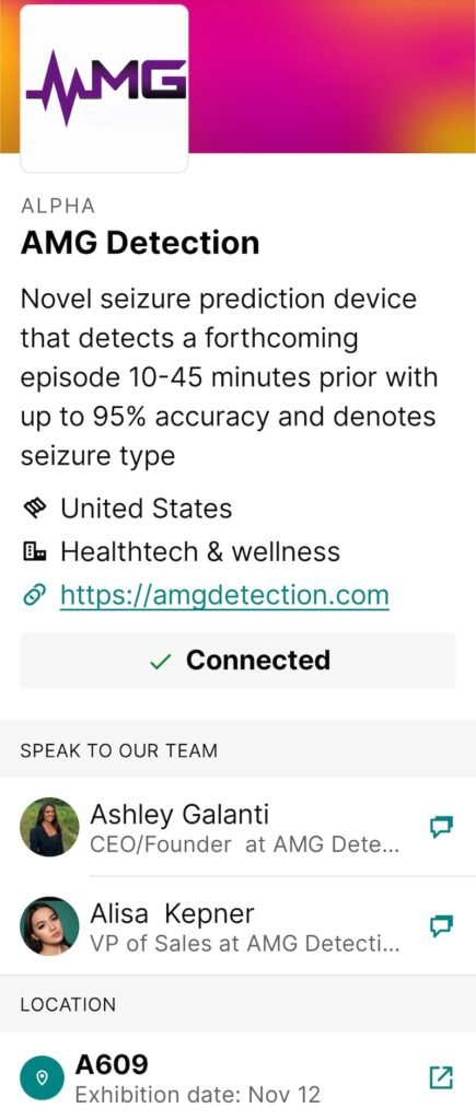 About AMG detection Seizure prediction technology in WebSummit