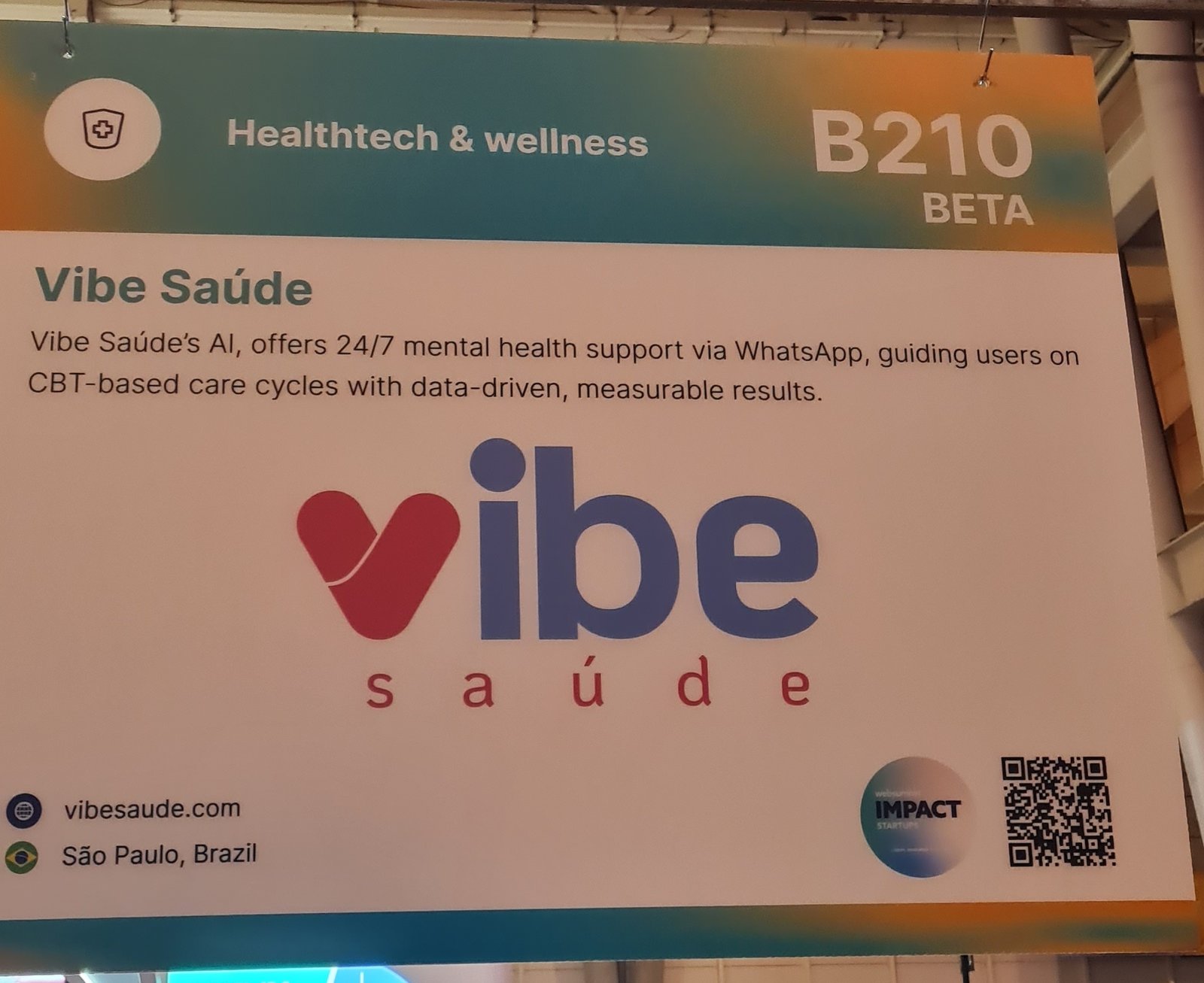 Vibe Saude booth - AI mental health platform