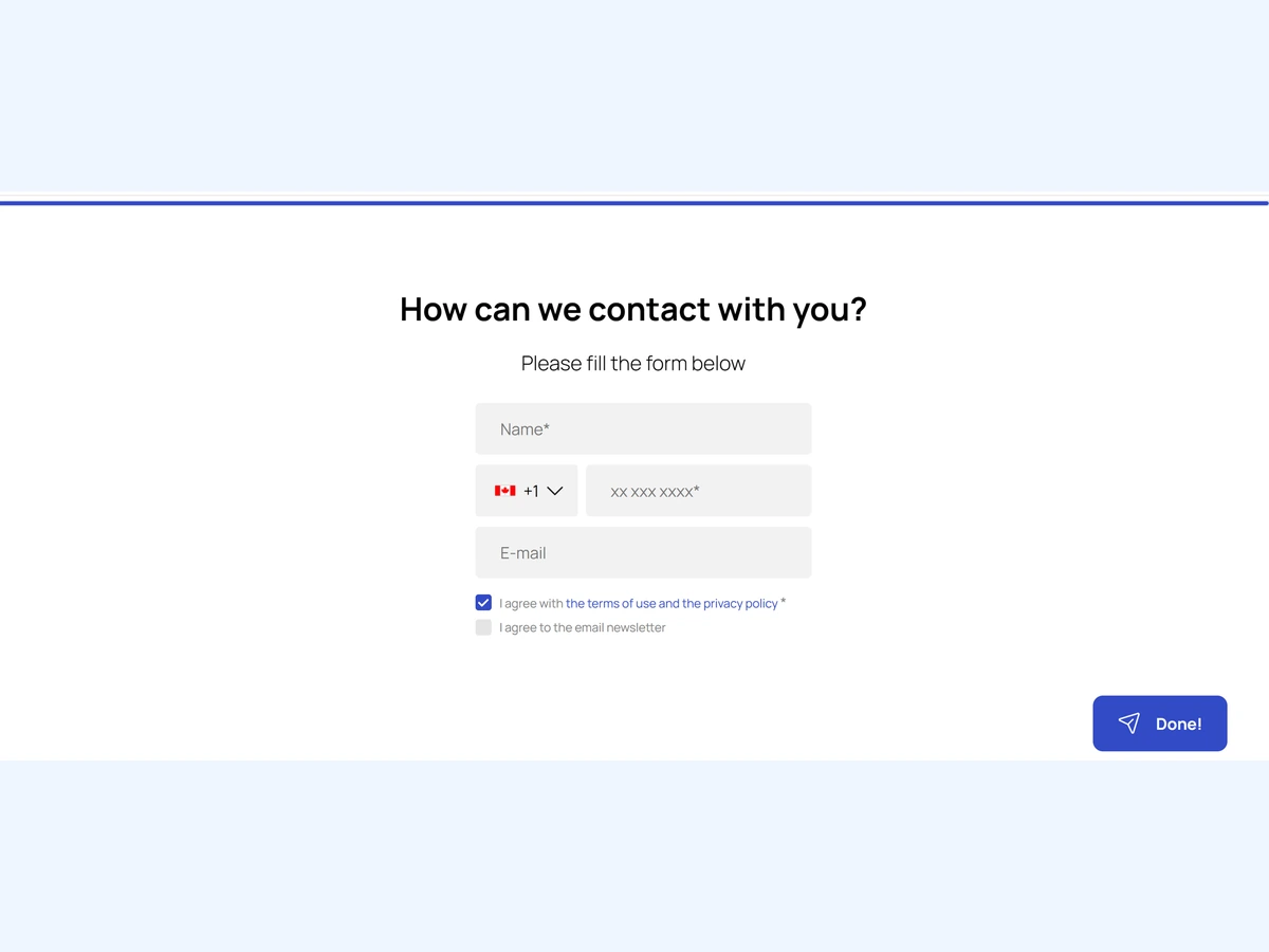 Huron Mortgages final contact form with privacy and optional marketing consent